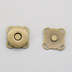 Botones magnéticos de aleación sujetador de imán a presión, flor, para la confección de telas y bolsos, Bronce antiguo, 14mm, 2 PC / sistema