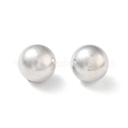 Perles 925 en argent sterling, sans trou, ronde, couleur d'argent, 8mm