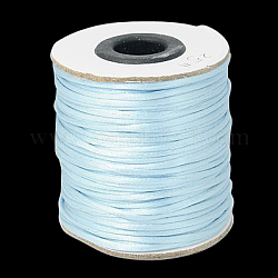 Нейлоновый атласный шнур, бисероплетение, для китайского вязания, изготовление ювелирных изделий, Небесно-голубой, 2 мм, около 50 ярдов / рулон (150 фута / рулон)