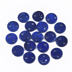Pintura en aerosol carcasa de agua dulce enlaces conectores, plano y redondo, azul, 10x2mm, agujero: 1.4 mm