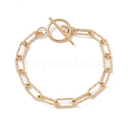 Chapado en iones (ip) 304 pulsera de cadena de clip de acero inoxidable para mujer, dorado, 9-1/2 pulgada (24 cm)