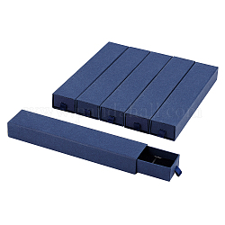 Scatole per cassetti per collane in cartone, con spugna nera, rettangolo, Blue Marine, 22x4.5x3cm