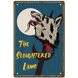 CREATCABIN The Slaughtered Lamb Vintage Metal Tin Sign Retro Wall Art Decor House Plaque Poster for Home Bar Pub Garden Kitchen Coffee Garage Decoration 12 x 8 Inch