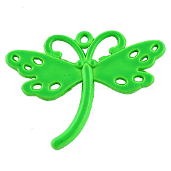 Lovely Dragonfly Pendants, Spray Painted Alloy Pendants, Cadmium Free & Lead Free, Lime, 27x36x2mm, Hole: 2mm