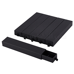 Scatole per cassetti per collane in cartone, con spugna nera, rettangolo, nero, 21x4.1x2.7cm