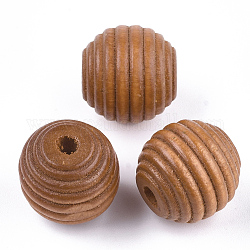 Cuentas de colmena de madera natural pintada, redondo, saddle brown, 18x17mm, agujero: 3.5~4 mm