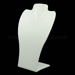 有機ガラスネックレスディスプレイの胸像  ホワイト  140x75x235mm
