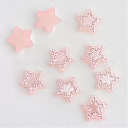 Cabujones de perlas de imitación de plástico ABS, estrella, rosa, 10x11x2mm, aproximamente 2000 unidades / bolsa