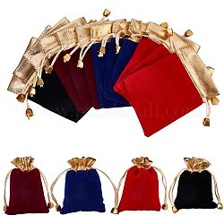 NBEADS Gift Pouches, 24Pcs Velvet 912cm Mixed Color Bags with Drawstring for Jewellery Candy Festival Present Storage