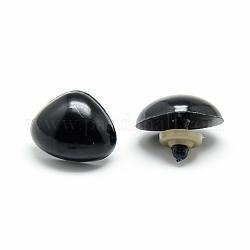 Nez de poupée en plastique artisanal, nez de sécurité, noir, 14x16mm, pin: 5~6 mm