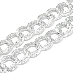 Несварные алюминиевые двойные цепные цепи, светло-серые, 23x17x1.8x2.6 мм