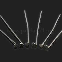 304 Stainless Steel Flat Head Pins, Stainless Steel Color, 40x0.6mm, 22 Gauge, about 5000pcs/bag, Head: 1mm