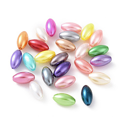 Perle di perle imitazione plastica abs, riso, colore misto, 13.5x7.5mm, Foro: 1.6 mm, circa 1428pcs/500g