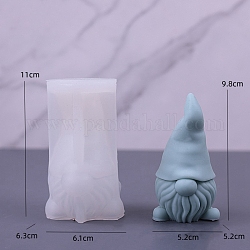 Gnome DIY Food Grade Silicone Candle Molds, Aromatherapy Candle Moulds, Scented Candle Making Molds, White, 11x6.3x6.1cm