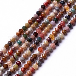 Natural Agate Beads Strands, Faceted, Round, 2mm, Hole: 0.5mm, about 203~205pcs/strand, 15.55~15.75 inch(39.5~40cm)