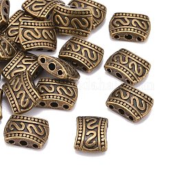Links multi-fili sitle tibetano,  piombo libero, rettangolo, colore bronzo antico, 11x8x4mm, Foro: 1 mm