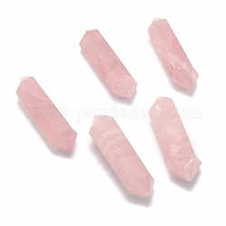 Природного розового кварца бусы, лечебные камни, палочка для медитативной терапии, уравновешивающая энергию рейки, нет отверстий / незавершенного, точка с двойным окончанием, 54~55x13~16x12~14 мм