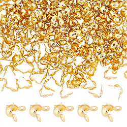 Dikosmetisch 300 Stück 304 Edelstahlperlenspitzen, Kalotte endet, Clamshell-Knotenabdeckung, golden, 8x4 mm, Bohrung: 1.2 mm