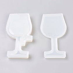 Food Grade Silicone Molds, Resin Casting Molds, For UV Resin, Epoxy Resin Jewelry Making, Wine Glass, White, 10.6~11x5.6~5.7x0.5~1cm, Inner: 9.8~10x4.8~4.9cm, 2pcs/set