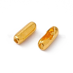 Conectores de la cadena de bola de hierro, color de oro, 5 mm de largo, 2.5 mm de ancho, 2 mm de espesor, agujero: 1 mm, apto para cadena de bolas de 1.5 mm