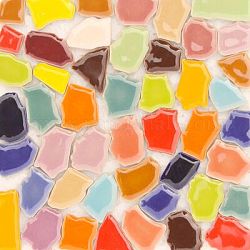 Porzellan Mosaikfliesen, Mosaikfliesen mit unregelmäßiger Form, für DIY Mosaik Kunsthandwerk, Bilderrahmen und mehr, Mischfarbe, 5~30x5~20x4 mm, ca. 77 Stk. / 200 g, 200 g / Beutel