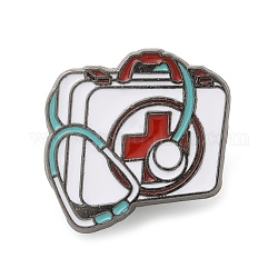 Medizinische Emaille-Pins, Abzeichen aus Rotgusslegierung für Damen, Box, 20x20x1.4 mm
