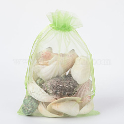Bolsas de regalo de organza con cordón, bolsas de joyería, banquete de boda favor de navidad bolsas de regalo, verde claro, 18x13 cm