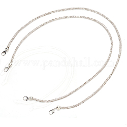 Pandahall elite 2 pz cinghie per borsa rotonde con strass, con lega di zinco aragosta artiglio fermagli, platino, 78x0.6cm