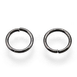 Eisen offenen Ringe springen, Nickelfrei, runden Ring, Metallgrau, 21 Gauge, 6x0.7 mm, Innendurchmesser: 4.5 mm, ca. 20000 Stk. / 1000 g