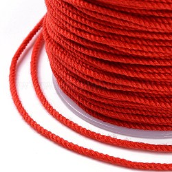 Cordoncino di cotone macramè, corda intrecciata, con bobina in plastica, per appendere a parete, mestieri, incartamento di regalo, rosso, 1.2mm, circa 49.21 iarde (45 m)/rotolo