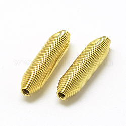 Überzogene Eisenfederperlen, Spule Perlen, Oval, golden, 19x5 mm, Bohrung: 1.5 mm