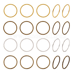 Craftdady 90 pz 3 colori anelli di collegamento in lega stile tibetano, telai cerchio, colore misto, 38.5x38.5x2mm, Foro: 2 mm, 30 pz / colore