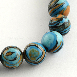 Round Dyed Gemstone Beads Strands, Sky Blue, 8mm, Hole: 1mm, about 42~43pcs/strand, 14.37~14.65 inch(36.5~37.2cm)