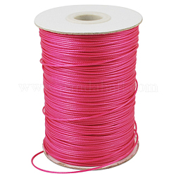 Koreanisch Gewachst Polyester-Schnur Wachsschnur Gewachste Kordel, Perlenschnur, tief rosa, 1.2 mm, ca. 185 Yards / Rolle