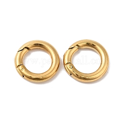 Chapado de iones (ip) 304 anillo de puerta de resorte de acero inoxidable, real 14k chapado en oro, 12x2mm