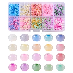 1500pcs 20 Farben handgemachte Bunte Malerei-Perlen, Rondell, Mischfarbe, 4x2.5 mm, Bohrung: 1 mm, 5g, über 75pcs / Farbe