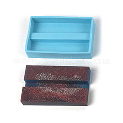 Moldes rectangulares de silicona para soporte de teléfono móvil diy, moldes de resina, para resina uv, fabricación de joyas de resina epoxi, cielo azul profundo, 70x108x16mm, diámetro interior: 102x26 mm