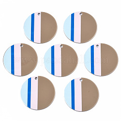 Акриловые подвески, 3d напечатано, плоско-круглые, камелия, 40x2~3 мм, отверстие : 3 мм
