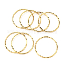 7 pièces placage ionique (ip) 304 kit de bracelets unis de polissage en acier inoxydable, véritable 18k plaqué or, 1/8 pouce (0.3 cm), diamètre intérieur: 2-3/8 pouce (6 cm)