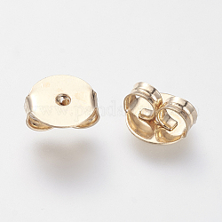 Brass Ear Nuts, Friction Earring Backs for Stud Earrings, Light Gold, 8.5x8x4mm, Hole: 2mm