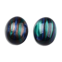 Perles en résine, pierre d'imitation, la moitié foré, ovale, vert de mer clair, 20x16mm, demi-trou: 1.2 mm
