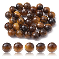 Natürlichen Tigerauge Perlen Stränge, Klasse ab +, Runde, 8 mm, Bohrung: 1 mm