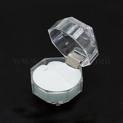 Прозрачные пластиковые кольца, коробка ювелирных изделий, белые, 3.8x3.8x3.8 см