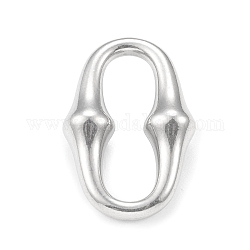 304 anelli di collegamento in acciaio inox, ovale, colore acciaio inossidabile, 18.5x12x4.5mm, diametro interno: 4.5x15mm