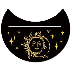 Porte-cartes de tarot en bois sculpté, support d'autel de carte de tarot, outils de divination de sorcière, lune, motif en étoile, 13x10x0.5 cm