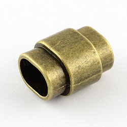 Rectangle Tibetan Style Alloy Magnetic Clasps for Jewelry Making, Antique Bronze, 18x15x11.5mm, Hole: 10x7mm