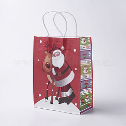 クラフト紙袋  ハンドル付き  ギフトバッグ  ショッピングバッグ  クリスマスパーティーバッグ用  長方形  カラフル  42x31x13cm