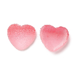 Cabuchones de resina, dos tonos, corazón, flamenco, 15~15.5x16.5~17x7mm