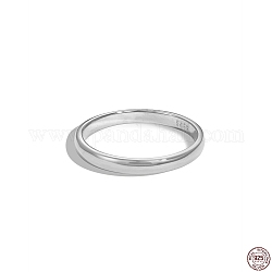 Rhodinierte 925 stapelbare Ringe aus Sterlingsilber, schlichte Bandringe, mit s925-Stempel, Echt platiniert, uns Größe 7 (17.3mm), 2.5 mm