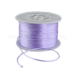 Round Nylon Thread, Rattail Satin Cord, for Chinese Knot Making, Lilac, 1mm, 100yards/roll